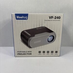 Woohug VF-240 1080p Portable Mini Projector Built-In Speaker Black Gray NEW